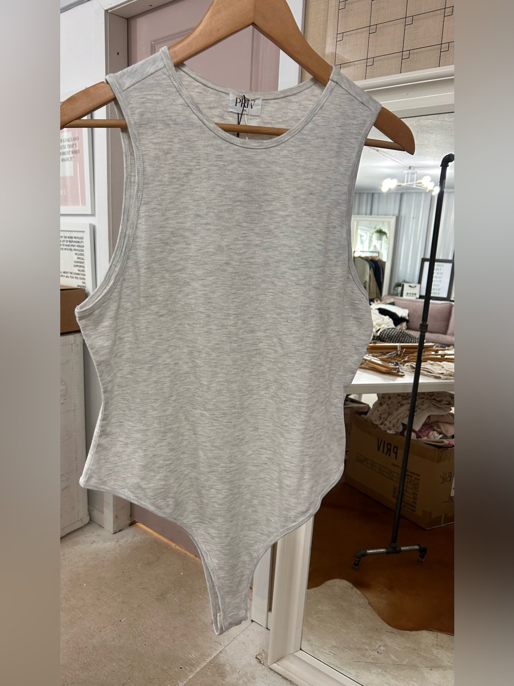Priv - Grey Bodysuit NWT XXL